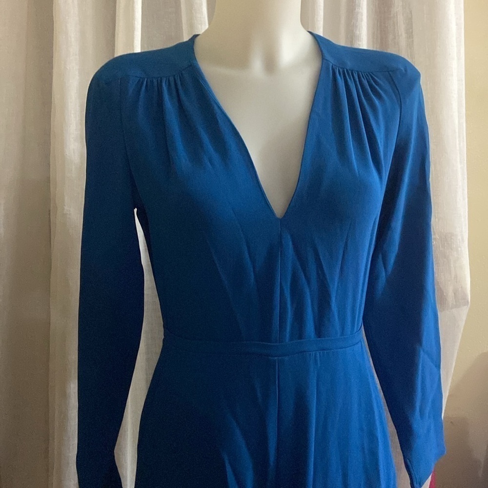 Stella McCartneyRotal Blue V-Neck Wide Leg Jumpsuit - Picture 7 of 14